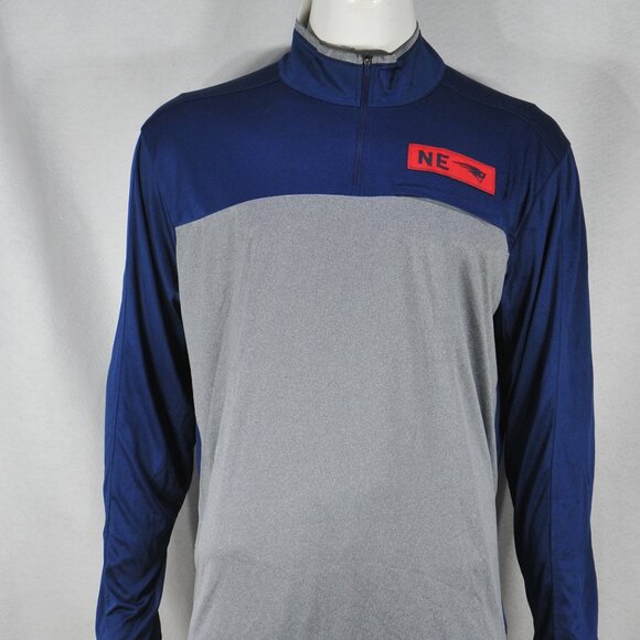 NFL Team Apparel Men's 2XL Patriots 1/4 Zip Officially Licensed L/S Blue NWT - Picture 1 of 2